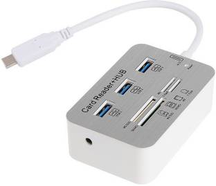 ROQ USB 3.1 Type-C to 3-Port USB Hub + MS_SD_M2_TF Combo Card Reader