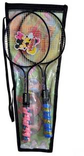 vipson Youth Double Rod Badminton Racquet Pair For Kids 4 To 8 Years Multicolor Strung Badminton Racquet