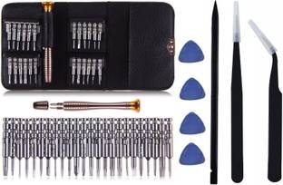 PagKis 25 in 1 Mobile, Laptop Repair Tools with 2 ESD Safe Tweezers, 1 ESD Safe Spudger and 4 Triangular Openers for iPhone, MacBook, Gadgets and small electronic devices Precision Screwdriver Set