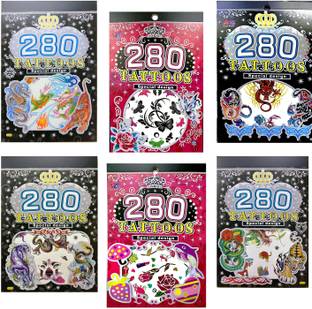 Ascend Store Combo of 6 Tattoo Booklets of Attractive Designs for Kids. All unique Booklets Shipped as per availability