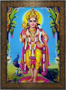 Indianara LORD MURUGAN (1657) Digital Reprint 13 inch x 10.6 inch Painting
