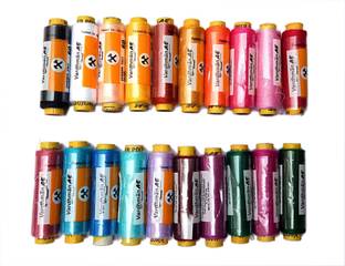 Vardhman art and craft Sewing Threads, 20 Basic Shades Reels, 180 MTS Each Spool, Fast Color, sewing Thread