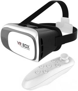 BIRATTY 2 In 1 Set Of VR Box Headset Virtual Reality Video 3D Glasses Ggle Mini Gamepad With Bluetooth Remote