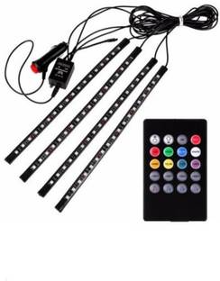 AutoBizarre 12 LED Multicolor Music Controlled Sound Activated Car Interior Atmosphere Light (works with all cars) Car Fancy Lights