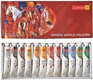 Camlin Camel Acrylic Color Box - 20ml Tubes, 12 Shades