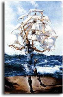PIXELARTZ Canvas Painting - The Ship - Salvador Dali (23 X 35) - Without Frame Digital Reprint 35 inch x 23 inch Painting