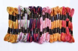 ANCHOR Brand Multi Shaded Embroidery Cross Stich/Long Stich Threads, Multicolored Set of 30 Thread