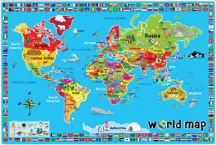 Sunta H.Trf Printed Jigsaw Puzzle-World Map-Box