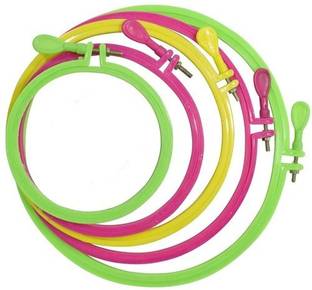 ASIAN HOBBY CRAFTS Plastic Fabric Embroidery Hoop Ring Frame :Dia : 9", 8", 7", 6", 5":Set of 5 pcs Embroidery Hoop
