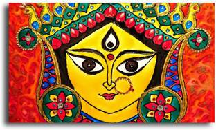 PIXELARTZ Canvas Painting - Maa Durga - Modern Art - Relgious Canvas Art (12 X 7) - Without Frame Digital Reprint 7 inch x 12 inch Painting
