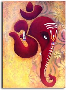 PIXELARTZ Canvas Painting - Ganesha Art (9 X 12) - Without Frame Digital Reprint 12 inch x 9 inch Painting