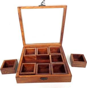 ONLINECRAFTS Wooden Spice Container  - 200 ml