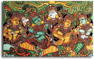 PIXELARTZ Canvas Painting - Kerala Mural Art - Without Frame Digital Reprint 8 inch x 12 inch Painting