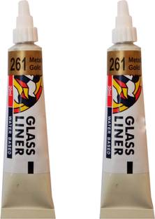 Camlin Glass liner, Gold Colour, Set of 2, 15 ml Each