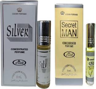 AL- REHAB Silver and Secret Man pack of 2 Floral Attar