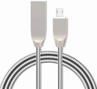 Un-Tech Micro USB Cable 1 m Fast Charging Spring Data Cable Stainless Steel Shield Cord for Android Mobile