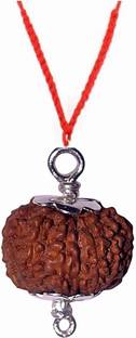 SSG Collections | 8 Mukhi/Faced Rudraksha Pendant, Indonesia/ Java Originated, With Silver Coated Capping (Bead Size: 18-20mm) | 100% Original & Natural Rudrakash | Wood Pendant