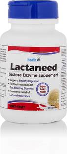 HealthVit Lactaneed Lactase Enzyme Supplement 300mg 60 Capsules For Lactose Intolerance