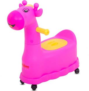baybee Giraffe Baby Potty Training Seats Wheels Racer Potty Potties Seats Step Stool Potty Toilet with Removable Tray & Closing Lid for Toddler Boys Girls (Pink) Potty Box