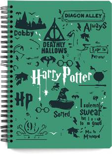 MOTIVATE BOX India Harry potter movie design Wiro bounded Notebook With Plain Sketch Paper (A5 Size) Design with 72 pages -NB6253 A5 Notebook Unruled 72 Pages