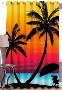 TrueValue Creations 272 cm (9 ft) Long Door Velvet, Silk Room Darkening Curtain Single Curtain