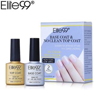 Elite99 Base and No Clean Top Coat Gel Nail Polish UV 10ml Transparent Soak Off Primer Gel Polish Gel Lacquer Nail Art Manicure Transparent