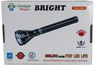 Gadget-Wagon Rechargeable led metal torch 1800 meters range , 3.5 hours backup Torch