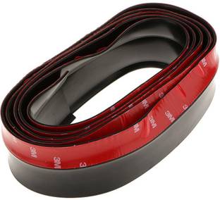 PRTEK Universal PU Rubber Bumper Lip Splitter Chin Spoiler Body Trim Glossy Black Car Spoiler