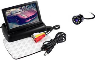 AutoBizarre Combo of 4.3 inch Folding Screen with 8 LED Reverse Parking Camera Black LCD