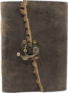 CRAFT CLUB 100% Handmade Recycled Cotton Paper Journal With Deckle Edge FInished Leather Cover Regular Journal Unruled 200 Pages