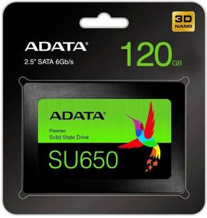 ADATA SU650 120 GB Laptop, Desktop, All in One PC's, Servers Black SATA Internal Solid State Drive (SSD) (SU650)