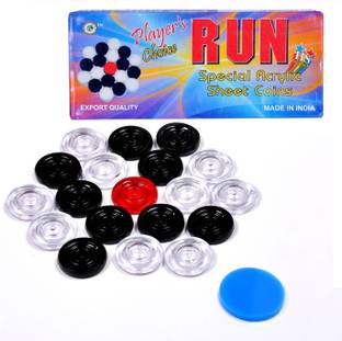 STC Run Attractive PVC Coins with one Premium Striker Carrom Pawns