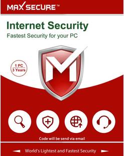 Max Secure Internet Security Platinum | 1 PC 1 Year | Windows | Code emailed in 2 Hrs 1 User PC 3 Years Internet Security (Email Delivery - No CD)