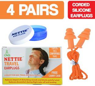 NETTIE Travel Earplugs 4 Pairs Corded Silicone Earplug Ear Plug