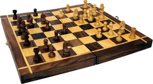 LUNATIC CRAFTWORK Wooden foldable 12 X 12 Inches Chess Strategy & War Board Game