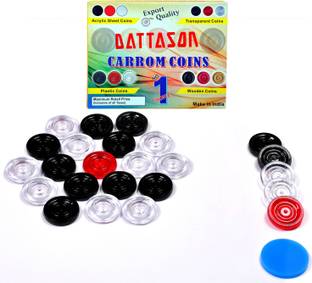 STC Dattson Attractive PVC Carrom Coins with one Premium Striker Carrom Pawns