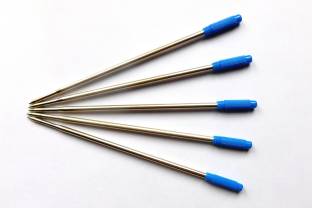 Swarnalekha Ballpoint Refill 5 Pcs. for Twist Ballpoint Pens, with Extra 1 Pcs. TWIST Pen, 12 cm Length, BLUE Refill