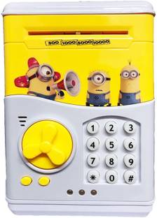 Shanaya Electronic Password Protected Money Saving Vault / Safe / Piggy Bank / Desposite Box For Kids / Children Coin Bank (Yellow) Coin Bank