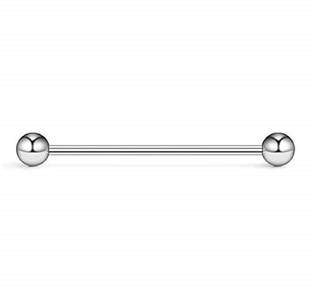 GadgetsDen Silver Industrial Scaffold Piercing bar Stainless Steel Stud Earring