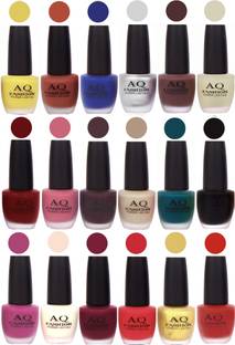 AQ FASHION Velvet Matte Nail Polish 18 Pcs Combo Set No. 81166 Multicolor