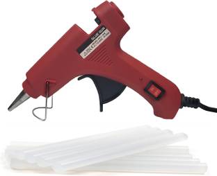 RIVI 20 watt derice red with glue flow control with 9 hot melt glue sticks Standard Temperature Corded Glue Gun