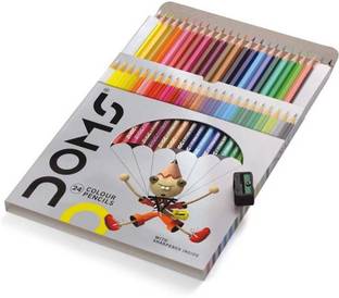 DOMS D24 Triangular Shape Shaped Color Pencils