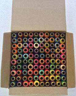 jay shubham threads 100 tubes (100 shades each 1 in no) Thread