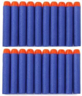SOMETHING4U 20 pcs Blue Bullet Foam Dart Bullets for Nerf N-Strike Elite Guns, Darts & Plastic Bullets