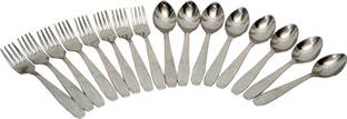 LIMETRO STEEL 16 Pcs Stainless Steel Spoon And Fork Set Steel Cutlery Set