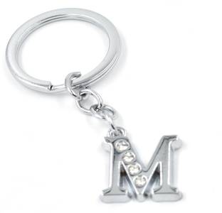 faynci Alphabet M Metal Key Chain For Unisex with attractive Diamond Key Chain