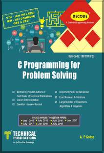DECODE- C Programming for Problem Solving for VTU (SEM-I/II COMMON OBE&CBCS COURSE-2018)