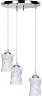 Banke Bihari Glass Handicraft Glass & Steel Made Hanging Light Chandelier Ceiling Lamp