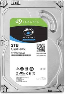 Seagate SKYHAWK SURVEILLANCE 2 TB Surveillance Systems, All in One PC's, Desktop Silver SATA Internal Hard Disk Drive (HDD) (ST2000VX007)