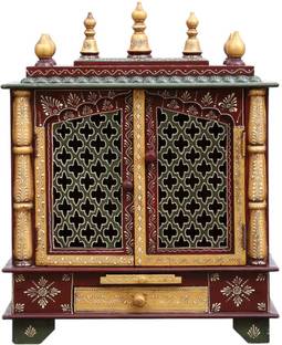 kamdhenu art and craft Solid Wood Home Temple
